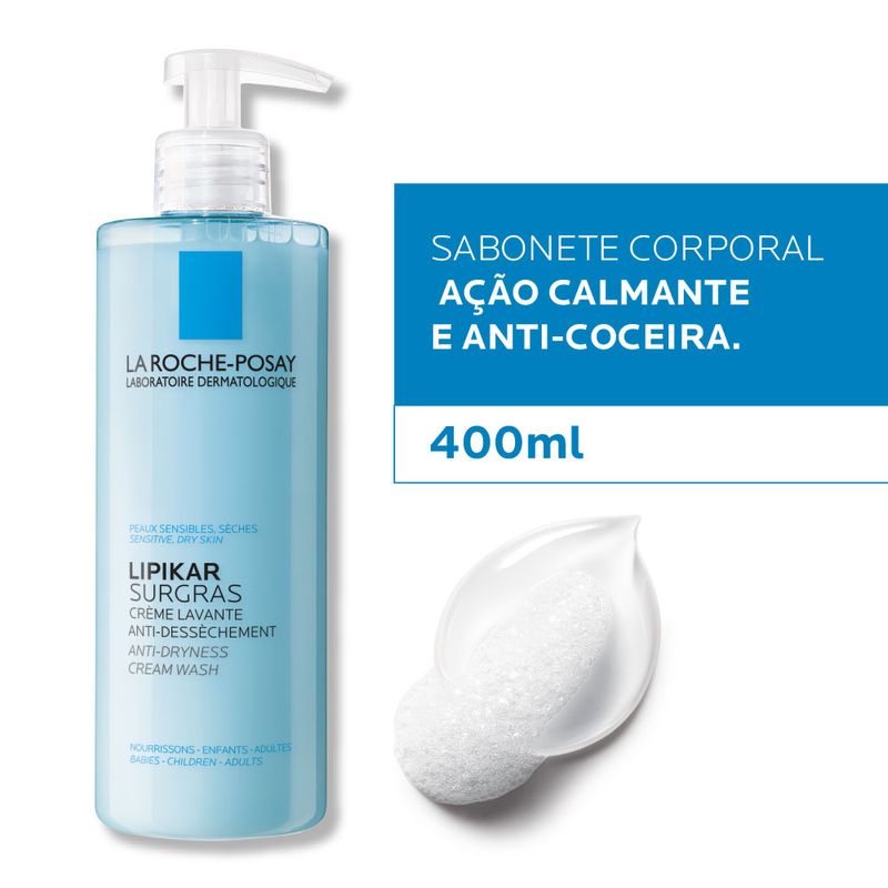 Lipikar Surgras La Roche-Posay - Sabonete Corporal Líquido 400ml