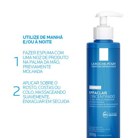 Gel Facial de Limpeza La Roche-Posay Effaclar Concentrado 300 g